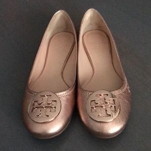 Tory Burch rose gold flats